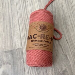 Lion Brand Macrame Recycled Cotton Yarn - Pink